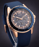 Guess Maverick Blue Dial Blue Rubber Strap Watch for Men - W0485G1 Buy Now By Guess