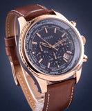 Guess Persuit Chronograph Blue Dial Brown Leather Strap Watch for Men - W0500G1 Buy Now By Guess