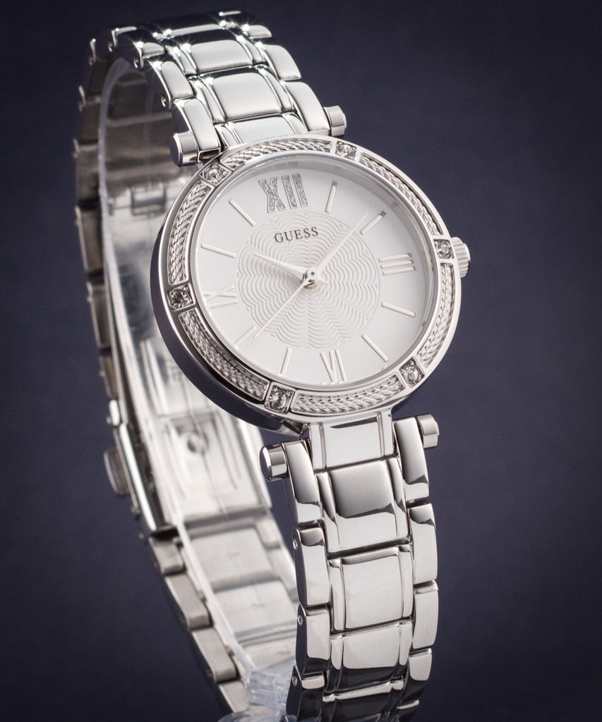 Guess Park Ave White Dial Silver Steel Strap Watch for Women - W0767L1 Buy Now By Guess