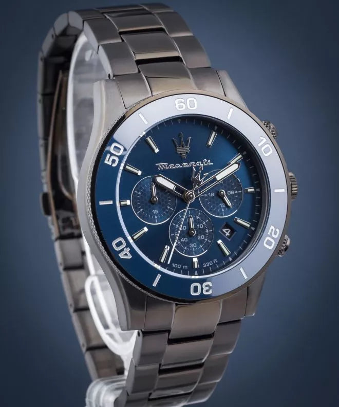 Maserati Competizione Chronograph Blue Dial Black Steel Strap Watch For Men - R8873600005 Buy Now By Maserati