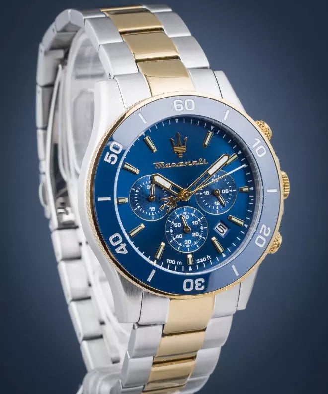 Maserati Competizione Chronograph Blue Dial Two Tone Steel Strap Watch For Men - R8873600006 Buy Now By Maserati