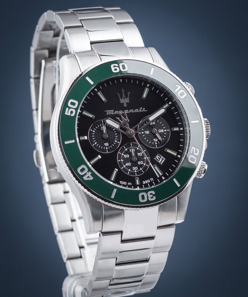 Maserati Competizione Chronograph Black Dial Silver Steel Strap Watch For Men - R8873600008 Buy Now By Maserati