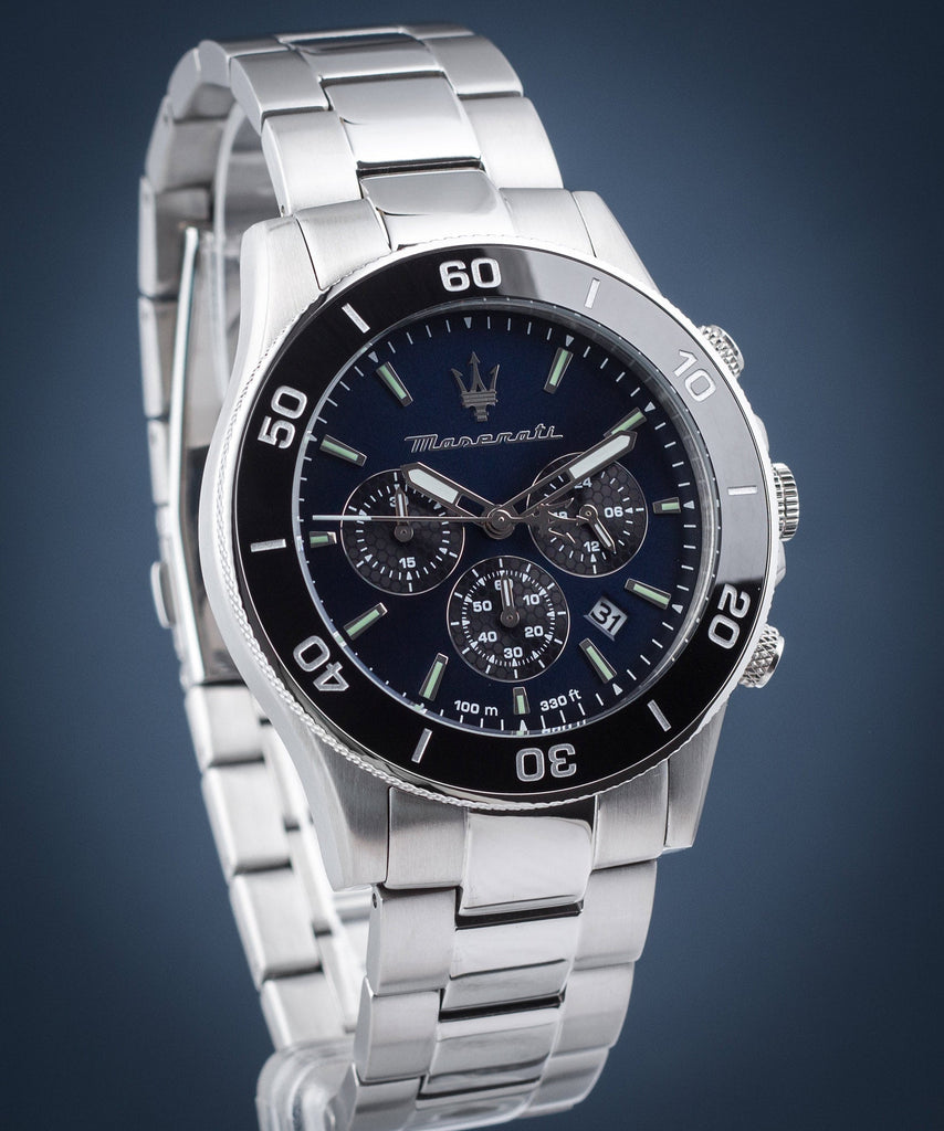 Maserati Competizione Chronograph Blue Dial Silver Steel Strap Watch For Men - R8873600009 Buy Now By Maserati