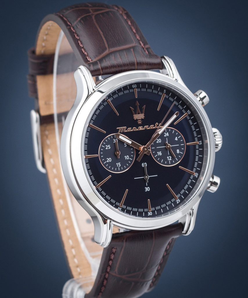 Maserati Epoca Chronograph Blue Dial Brown Leather Strap Watch For Men - R8871618014 Buy Now By Maserati