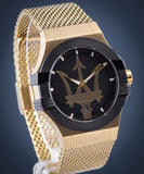 Maserati Potenza Quartz Black Dial Gold Mesh Bracelet Watch For Men - R8853108006 Buy Now By Maserati