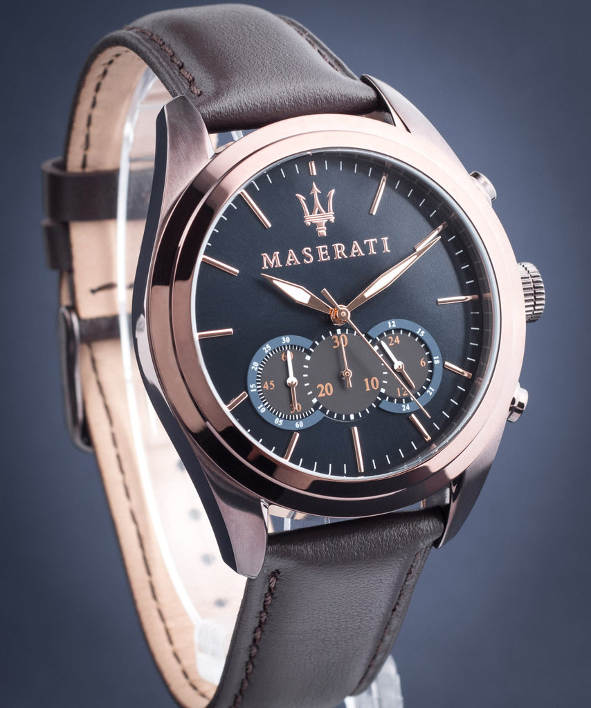 Maserati Traguardo Chronograph Blue Dial Brown Leather Strap Watch For Men - R8871612008 Buy Now By Maserati