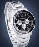 Maserati SFIDA Chronograph Black Dial Silver Steel Strap Watch For Men - R8873640004 Buy Now By Maserati