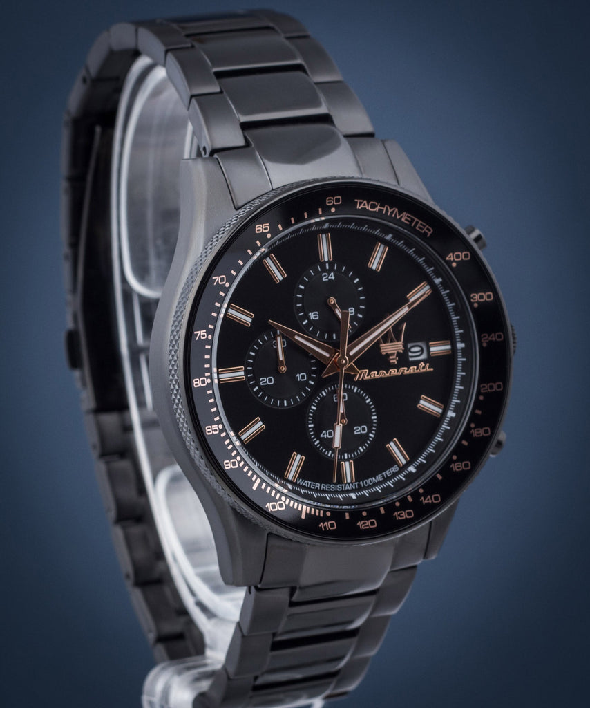 Maserati SFIDA Chronograph Black Dial Black Steel Strap Watch For Men - R8873640011 Buy Now By Maserati