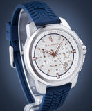 Maserati Successo Chronograph White Dial Blue Rubber Strap Watch For Men - R8871621013 Buy Now By Maserati