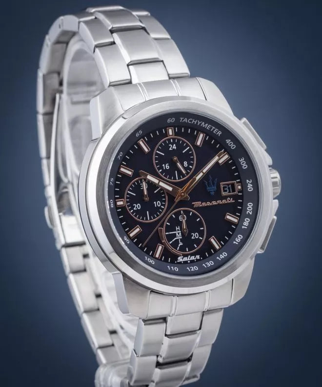 Maserati Successo 44mm Solar Blue Stainless Steel Watch For Men - R8873645004 Buy Now By Maserati