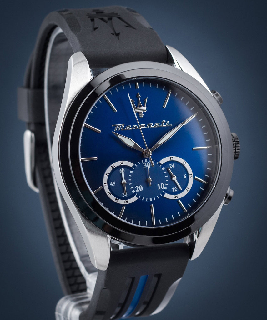 Maserati Traguardo Chronograph Blue Dial Black Silicone Strap Watch For Men - R8871612044 Buy Now By Maserati
