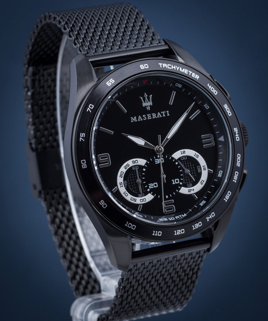 Maserati Traguardo Chronograph Black Dial Black Mesh Bracelet Watch For Men - R8873612031 Buy Now By Maserati