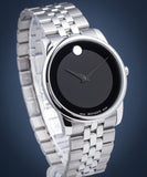 Movado Museum Classic Black Dial Silver Steel Strap Watch For Men - 606504 Buy Now By Movado