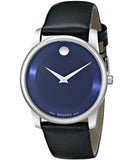 Movado Museum Classic Blue Dial Black Leather Strap Watch for Men - 606610 Buy Now By Movado