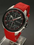 Hugo Boss Volane Black Dial Red Rubber Strap Watch for Men - 1513959 Buy Now By Hugo Boss