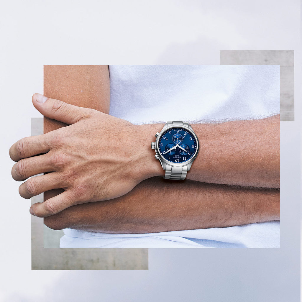 Tissot T Sport Chrono XL Classic Blue Dial Silver Steel Strap Watch For Men - T116.617.11.047.01 Buy Now By Tissot