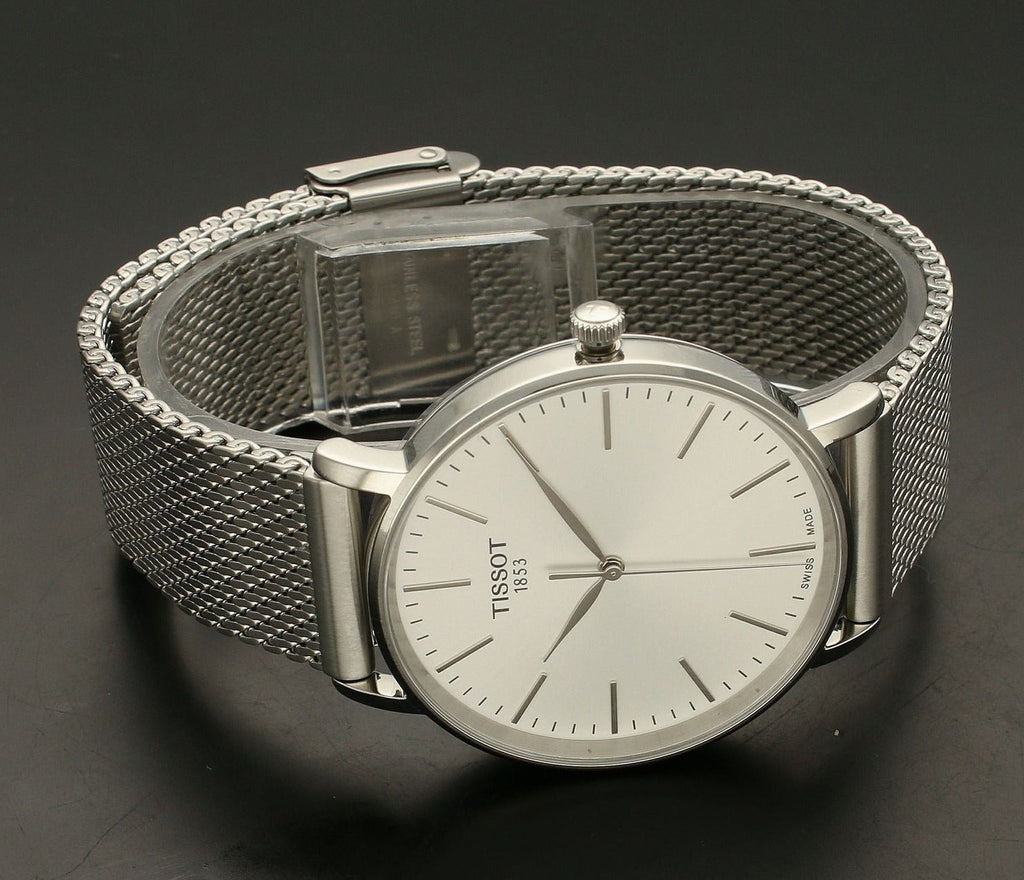 Tissot Everytime Gent Silver Dial Silver Mesh Bracelet Watch for Men - T143.410.11.011.00 Buy Now By Tissot
