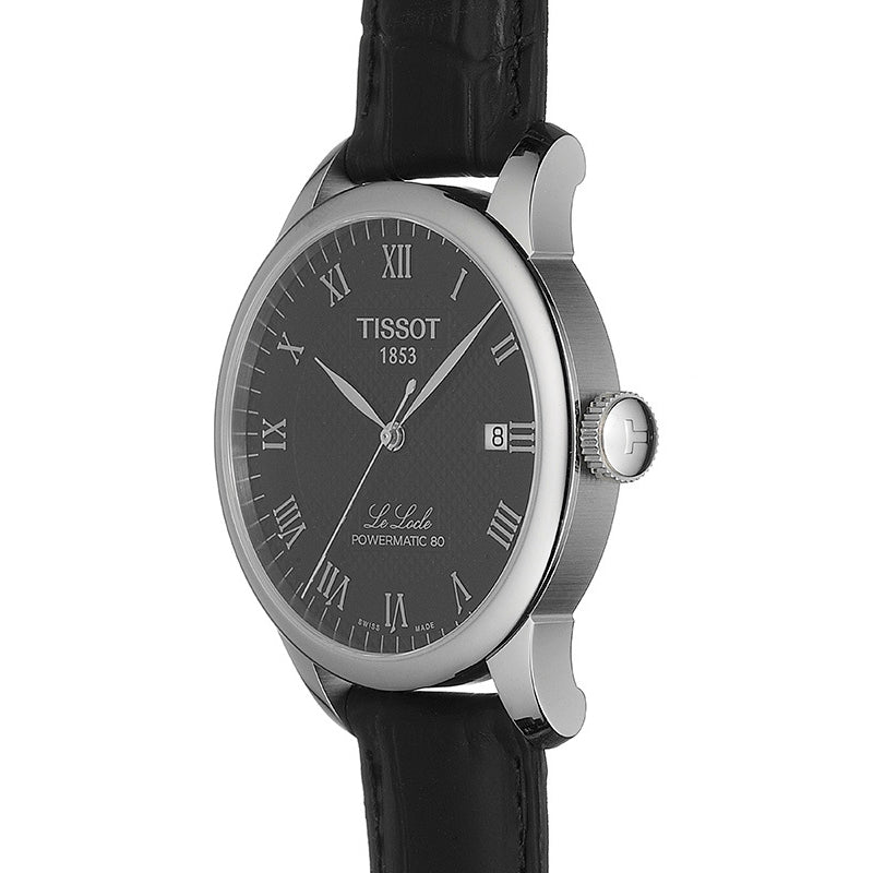 Tissot Le Locle Powermatic 80 Black Dial Black Leather Strap Watch For Men - T006.407.16.053.00 Buy Now By Tissot