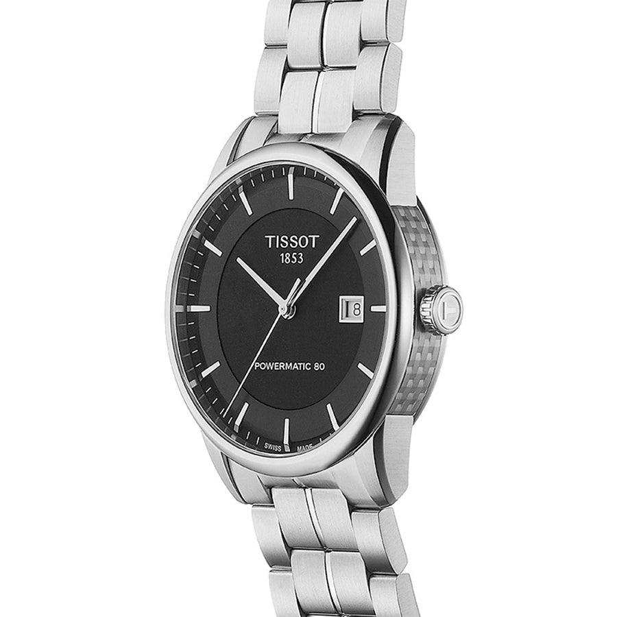 Tissot Luxury Powermatic 80 Black Dial Silver Steel Strap Watch For Men - T086.407.11.051.00 Buy Now By Tissot