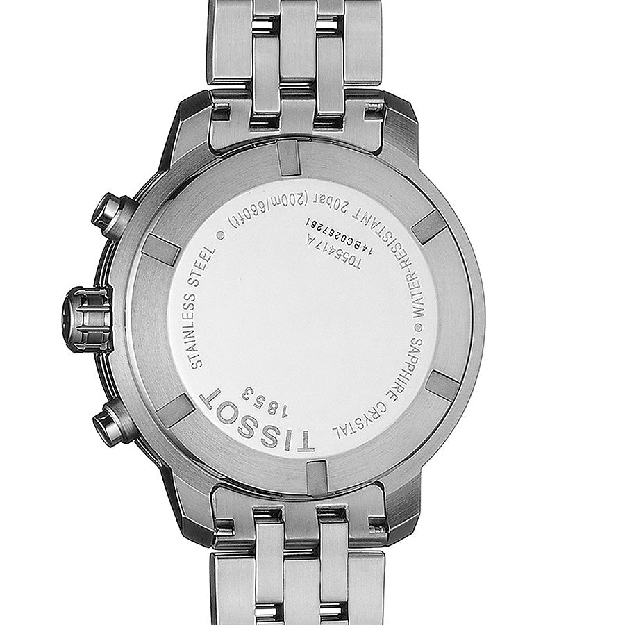 Tissot PRC 200 Chronograph Black Dial Silver Steel Strap Watch For Men - T055.417.11.057.00 Buy Now By Tissot