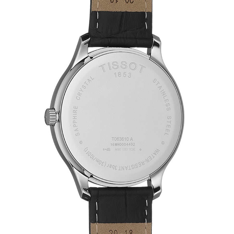 Tissot T Classic Tradition Quartz Black Dial Black Leather Strap Watch For Men - T063.610.16.058.00 Buy Now By Tissot