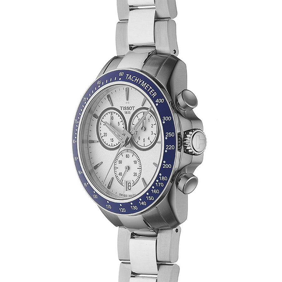 Tissot V8 Quartz T Sport Chronograph White Dial Silver Steel Strap Watch For Men - T106.417.11.031.00 Buy Now By Tissot