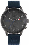 Tommy Hilfiger Chase Grey Dial Blue Leather Strap Watch for Men - 1791578 Buy Now By Tommy Hilfiger
