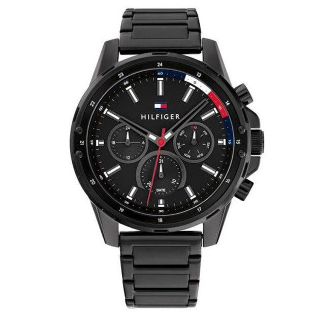 Tommy Hilfiger Mason Chronograph Black Dial Black Steel Strap Watch For Men - 1791935 Buy Now By Tommy Hilfiger