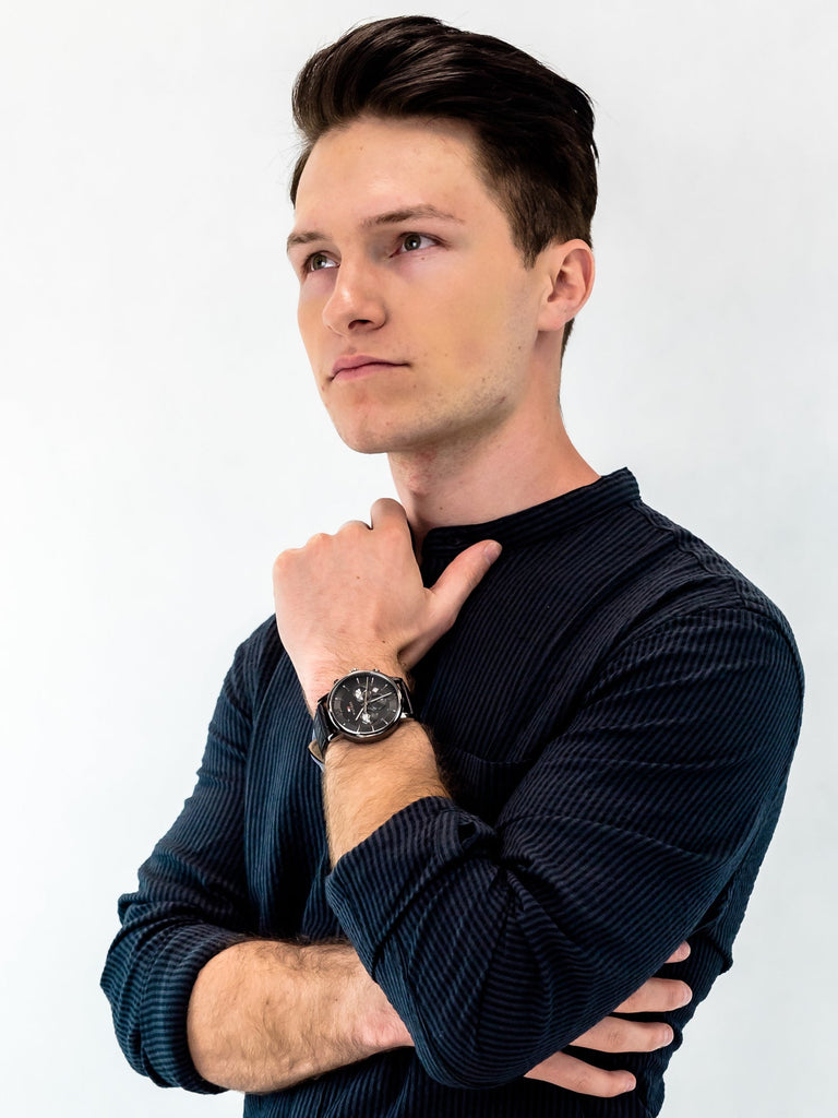 Tommy Hilfiger Evan Black Dial Black Leather Strap Watch for Men - 1710395 Buy Now By Tommy Hilfiger