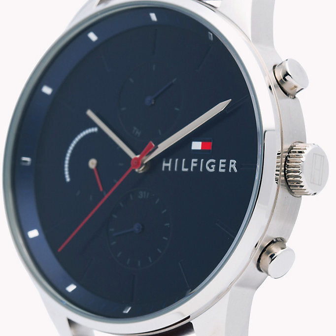 Tommy Hilfiger Chase Chronograph Grey Dial Brown Leather Strap Watch For Men - 1791487 Buy Now By Tommy Hilfiger
