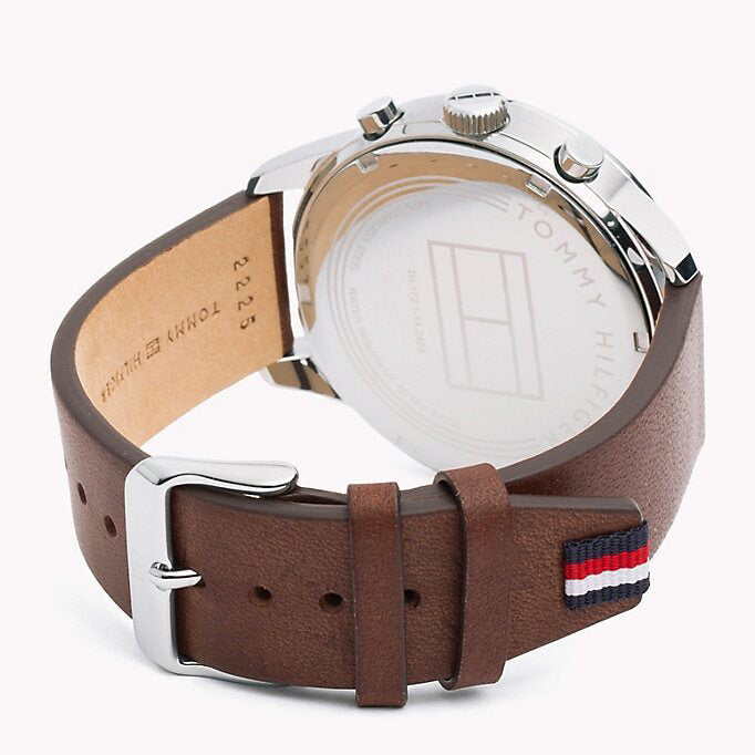 Tommy Hilfiger Chase Chronograph Grey Dial Brown Leather Strap Watch For Men - 1791487 Buy Now By Tommy Hilfiger