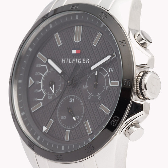 Tommy Hilfiger Iconic Quartz Black Dial Silver Steel Strap Watch for Men - 1791564 Buy Now By Tommy Hilfiger