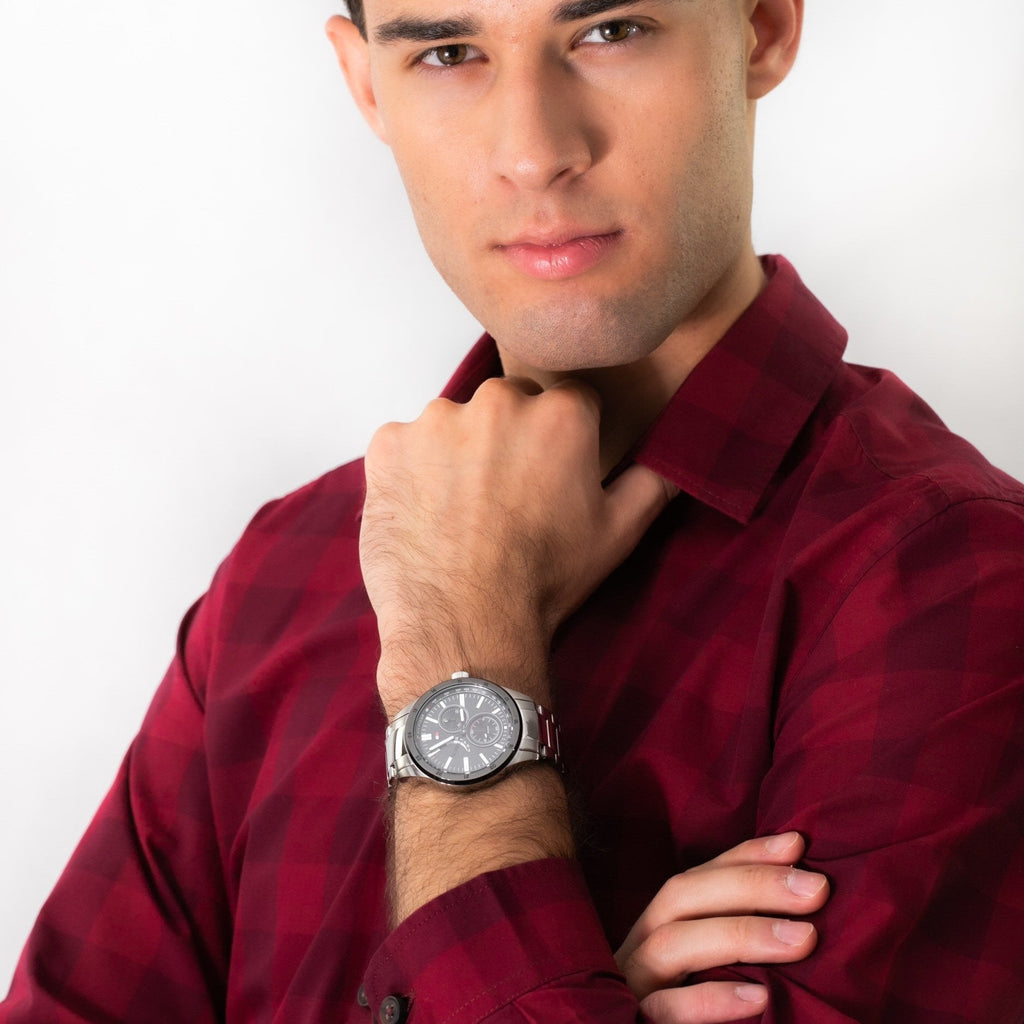 Tommy Hilfiger Austin Black Dial Silver Steel Strap Watch for Men - 1791639 Buy Now By Tommy Hilfiger