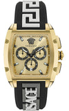 Versace Dominus Chronograph Gold Dial Black Silicone Strap Watch For Men - VE6H00223 Buy Now By Versace