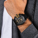 Diesel Mega Chief Chronograph Black Dial Black Steel Strap Watch For Men - DZ4338 Buy Now By Diesel