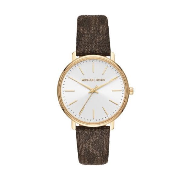 Michael Kors Pyper Quartz Silver Dial Brown Leather Strap Watch For Women - MK2857 Buy Now By Michael Kors