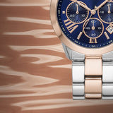 Michael Kors Bradshaw Chronograph Blue Dial Two Tone Steel Strap Watch For Women - MK6389 Buy Now By Michael Kors