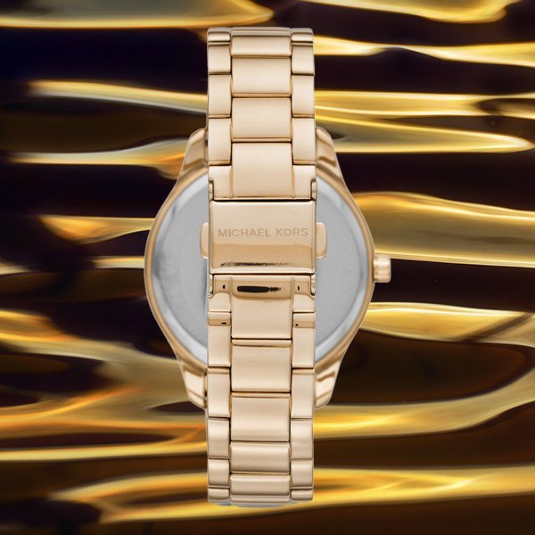 Michael Kors Layton Three Hand Mother of Pearl White Dial Gold Steel Strap Watch For Women - MK6870 Buy Now By Michael Kors