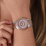 Michael Kors Layton Three Hand Pink Dial Two Tone Steel Strap Watch For Women - MK6894 Buy Now By Michael Kors