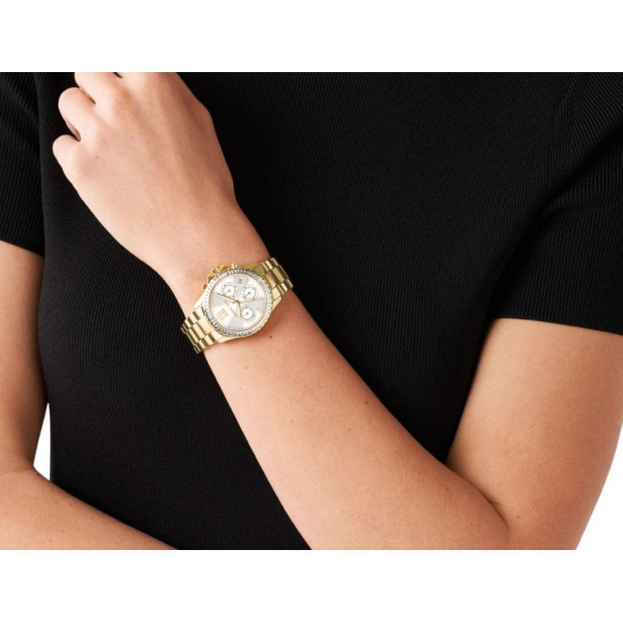 Michael Kors Everest Chronograph White Dial Gold Steel Strap Watch For Women - MK7212 Buy Now By Michael Kors