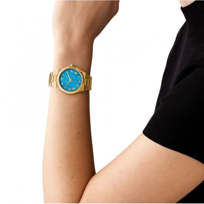 Michael Kors Lennox Analog Blue Dial Gold Steel Strap Watch for Women - MK7460 Buy Now By Michael Kors