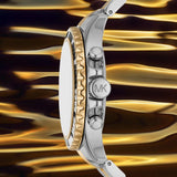 Michael Kors Everest Chronograph Black Dial Two Tone Steel Strap Watch For Women - MK7209 Buy Now By Michael Kors