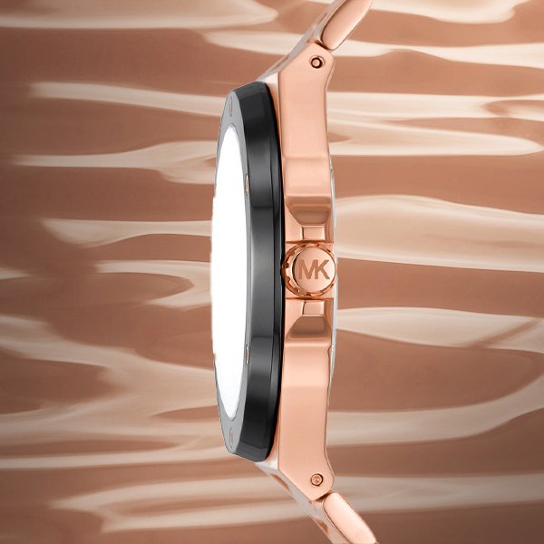 Michael Kors Lennox Chronograph Black Dial Rose Gold Steel Strap Watch For Men - MK8940 Buy Now By Michael Kors