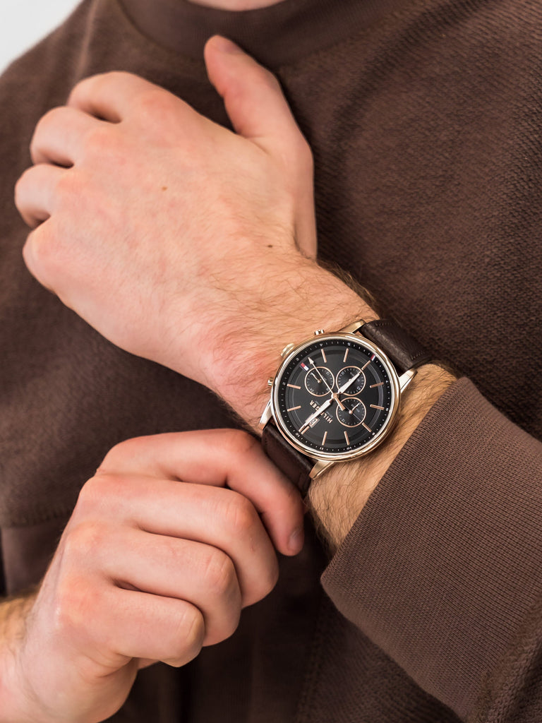 Tommy Hilfiger Multi Function Chronograph Black Dial Brown Leather Strap Watch for Men - 1791631 Buy Now By Tommy Hilfiger