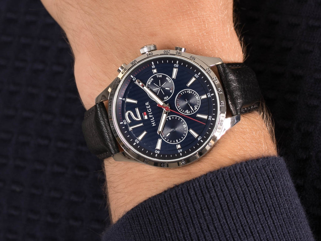 Tommy Hilfiger Gavin Blue Dial Blue Leather Strap Watch for Men - 1791468 Buy Now By Tommy Hilfiger