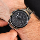 Tommy Hilfiger Iconic Quartz Black Dial Silver Steel Strap Watch for Men - 1791564 Buy Now By Tommy Hilfiger