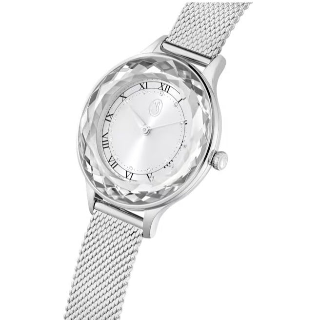 Swarovski Octea Nova Silver Dial Silver Mesh Strap Watch for Women - 5650039 Buy Now By Swarovski