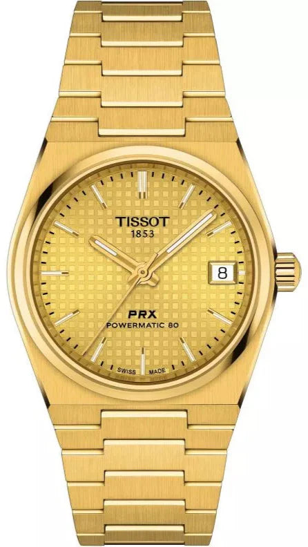 Tissot PRX Powermatic 80 Gold Dial Gold Steel Strap Watch for Men - T137.207.33.021.00 Buy Now By Tissot