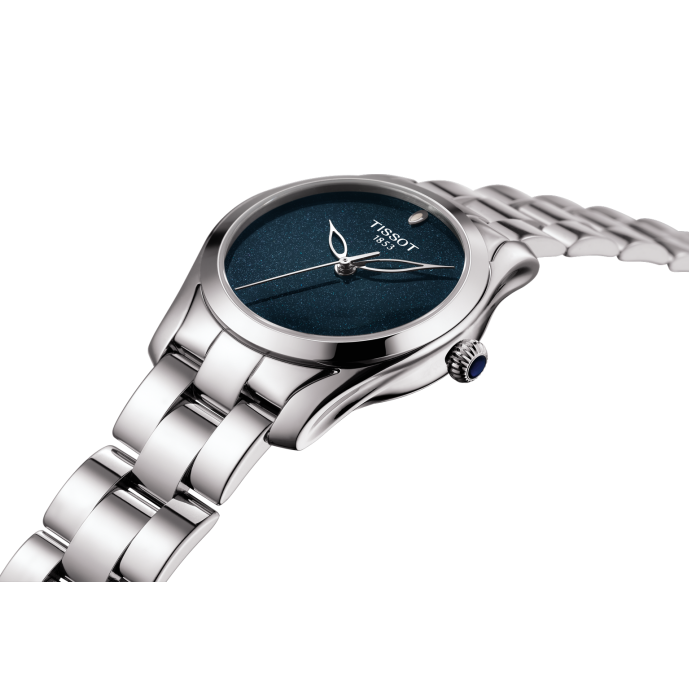 Tissot T Wave Donna Blue Dial Silver Steel Strap Watch For Women - T112.210.11.041.00 Buy Now By Tissot