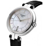 Tissot T Lady Flamingo Mother of Pearl White Dial Black Leather Strap Watch for Women - T094.210.16.111.00 Buy Now By Tissot